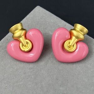 Pink Heart Earrings A1007